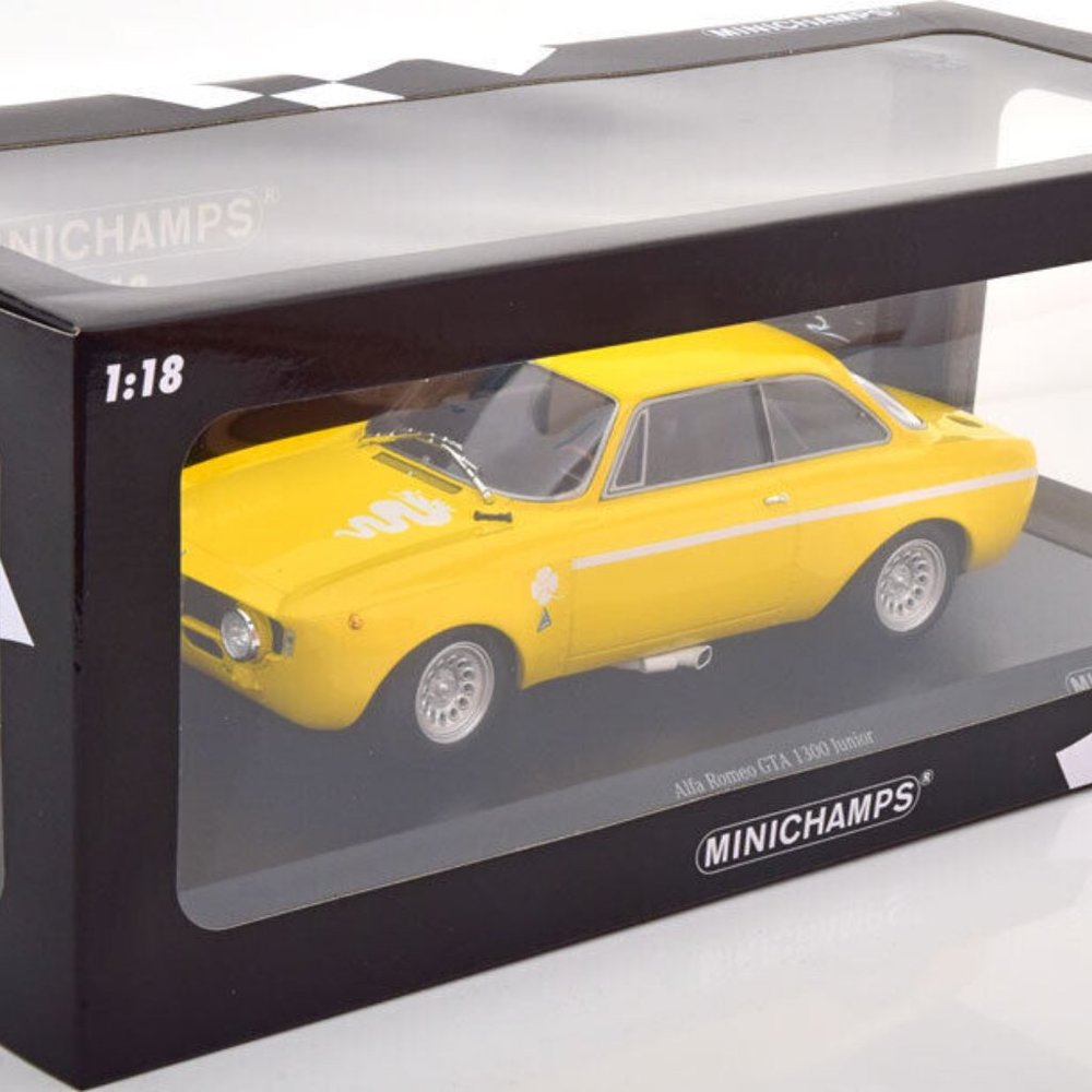 MINICHAMPS 1:18 ALFA ROMEO GTA 1300 JUNIOR - 1971 - YELLOW (155120024) Diecast